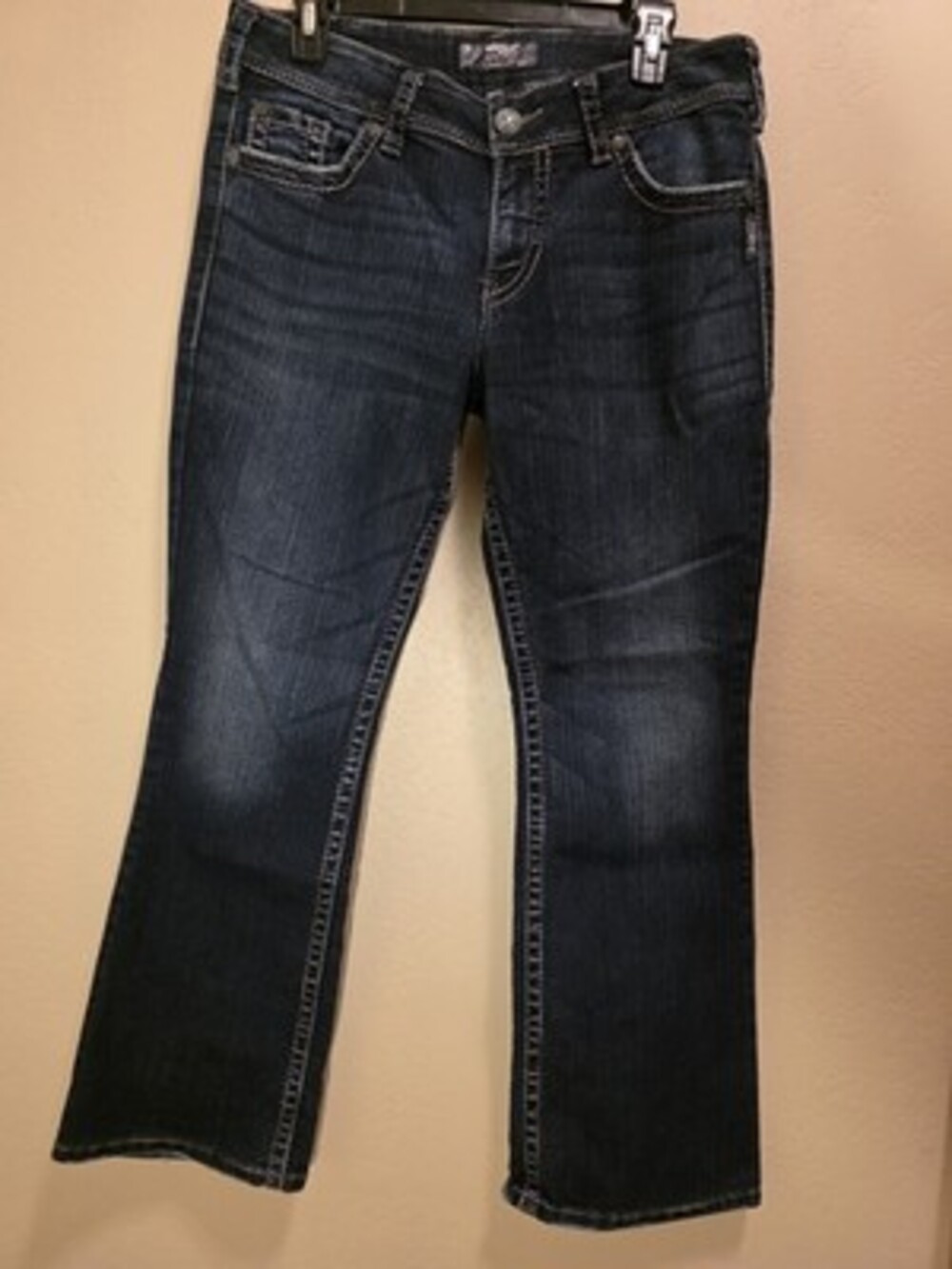 Silver Jeans Suki Bootcut Dark Blue Denim Women's Stretch Embroidered Pockets
